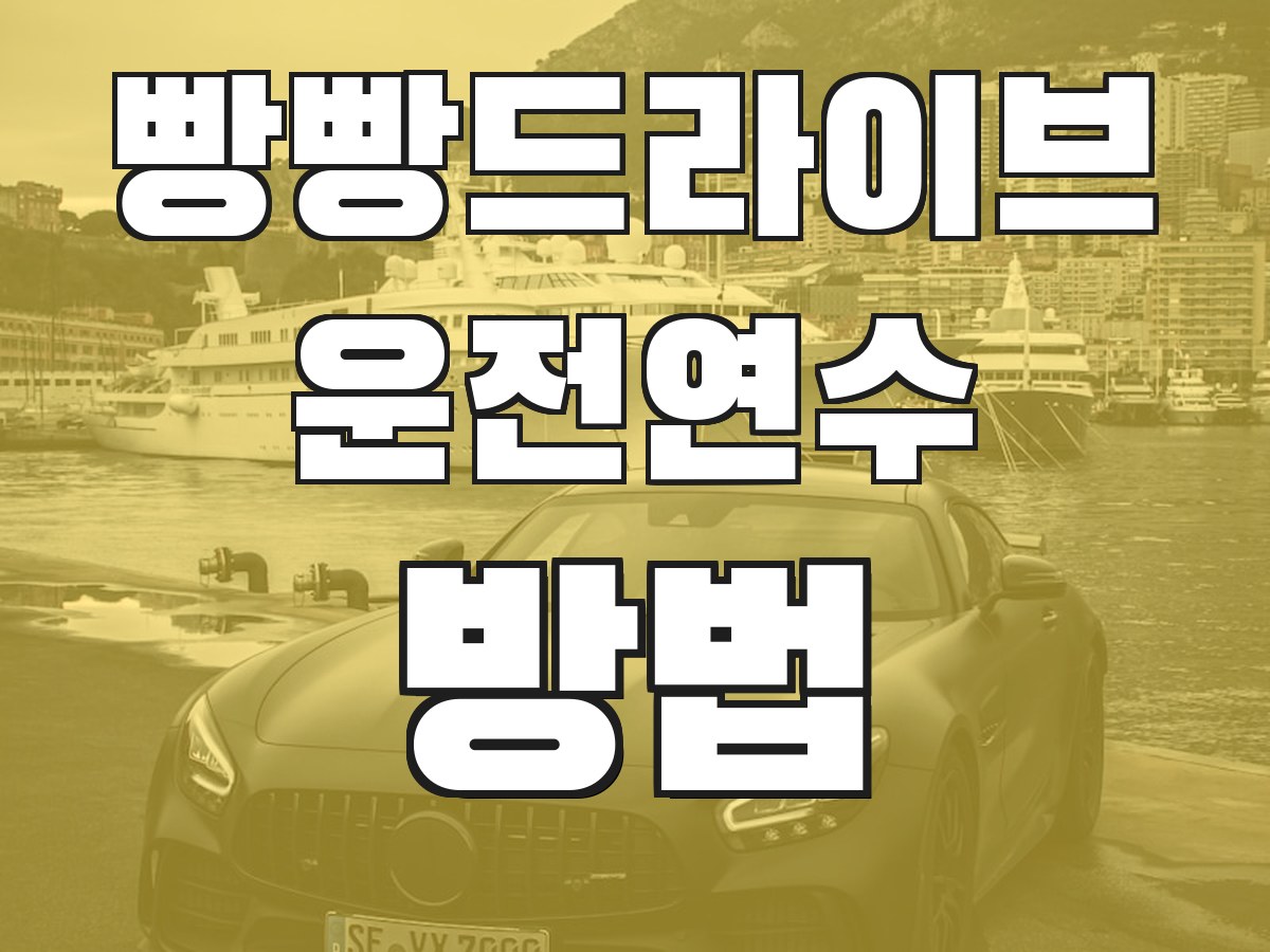 빵빵드라이브 운전연수 방법 - 연수 진행 과정 안내